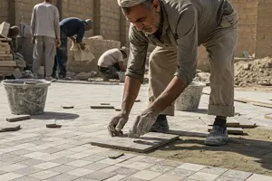        عمال تبليط و تركيب الأرضيات والجدران     